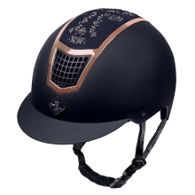 Kask jeździecki Quantinum Fleur granatowy rosegold Fair Play