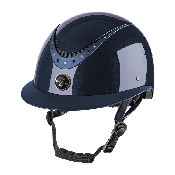 Kask jeździecki APOLEUS Shiny W-V granatowy Fair Play