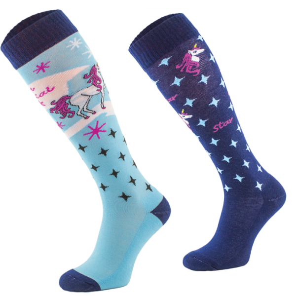 Podkolanówki jeździeckie Funny Design blue unicorn Comodo 24H!
