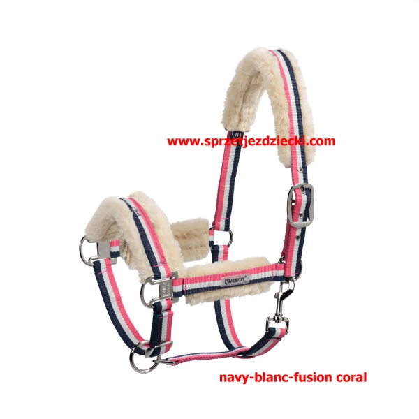 Kantar Eskadron z naturalnym futerkiem navy-blanc-fusion coral, Kolekcja CLASSIC SPORTS wiosna/lato 2019