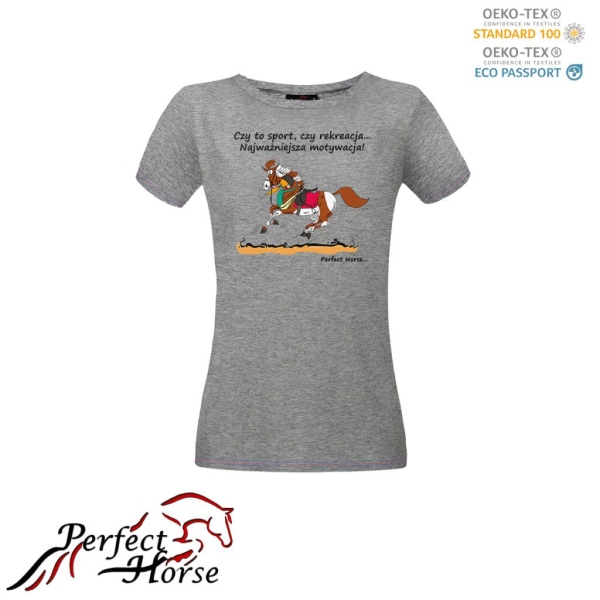 Perfect Horse T-shirt damski Cartoon "Motywacja"